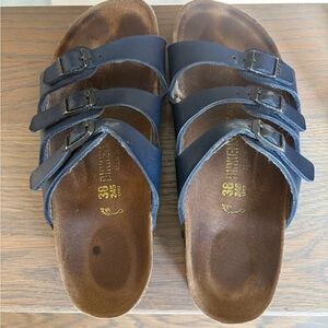 Birkenstock Dark Blue Triple Strap Sandals